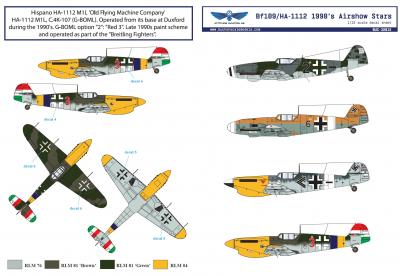 Bf 109/HA-1112 1990s Airshow Star Decals