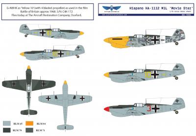 Hispano HA-1112 M1L 'Movie Star' decal sheet