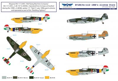 Bf 109/HA-1112 1990s Airshow Star Decals