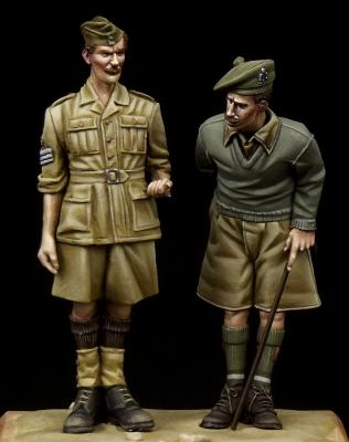 British NCO & Scottish Highlander Western Desert WW II