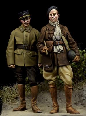 French Tank Crewman & French NCO WW II