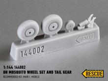 DH Mosquito wheel set and tail gear for Mark I. Models kit