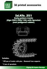 Sd.Kfz.251 Early Pattern tracks + sprocket (non poligonal)