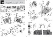 Macchi C205 Veltro cockpit set for Hasegawa kit - 1.