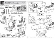 Mig-21 PF cockpit set for Academy kit - 1.