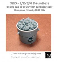 SBD-1/2/3/4 Dauntless engine & oil cooler with exhaust    - 2.